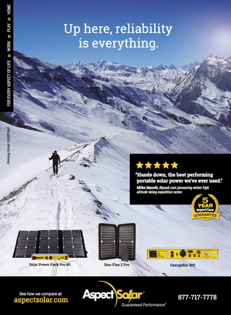 Aspect Solar Outside Magazine Ad