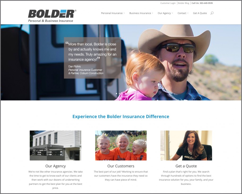 Bolder Insurance New Home Page