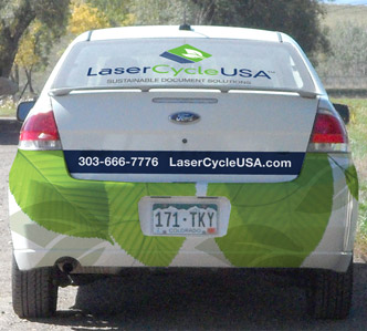 LaserCycleUSA back of car