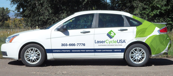 LaserCycleUSA side of car